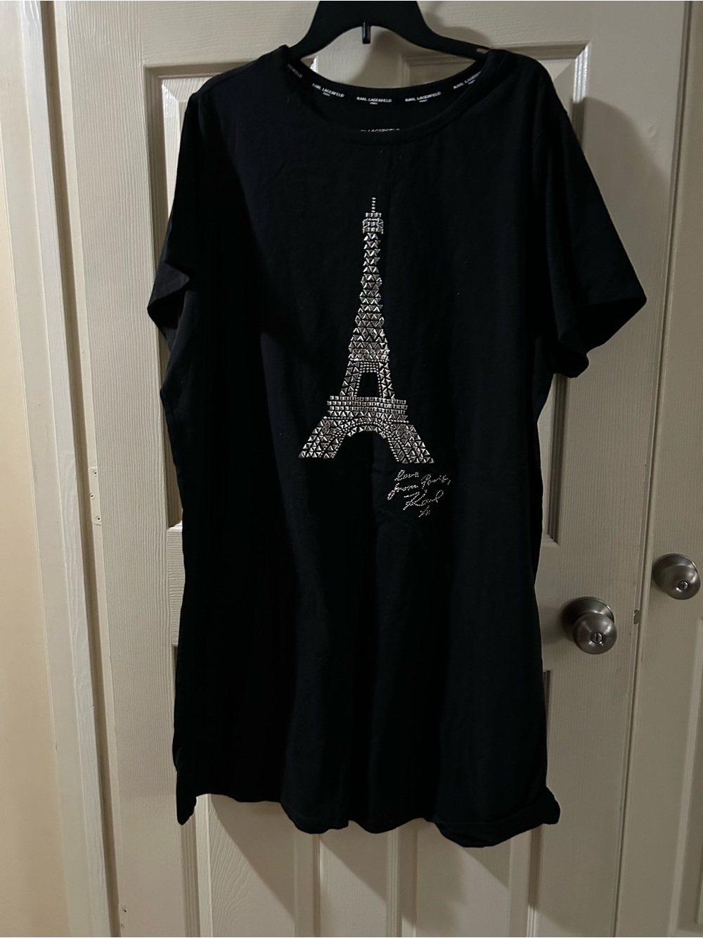 Karl Lagerfeld Paris tee with Silver Eiffel Tower Graphic
